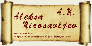Aleksa Mirosavljev vizit kartica